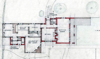 Ground floor plan of Parsonage Piece 1944